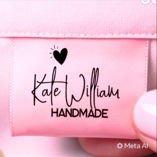 Lazo De Tela Gruesa Etiqueta de ropa rosa personalizada para artículo
