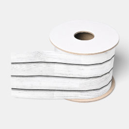 Lazo De Tela Gruesa Faux Wood Slats | Blanco | PERSONALIZABLE
