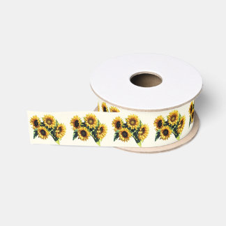 Lazo De Tela Gruesa Favor de boda otoñal de girasol rústico