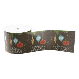 Lazo De Tela Gruesa Felices Fiestas Ornamentos de Navidad Decorativo