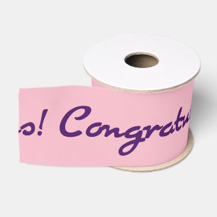 Lazo De Tela Gruesa Felicitaciones Dark Purple Casual Script
