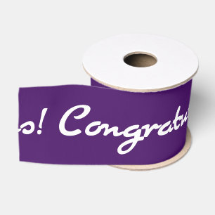Lazo De Tela Gruesa Felicitaciones White Casual Script
