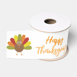 Lazo De Tela Gruesa Feliz Día de Acción de Gracias Pavo
