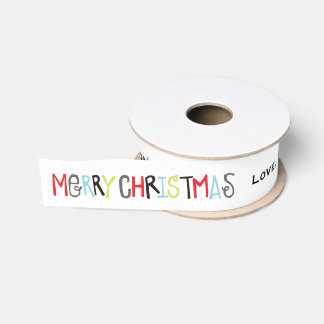 Lazo De Tela Gruesa Feliz Navidad | Cinta personalizada de vacaciones