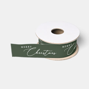 Lazo De Tela Gruesa Feliz Navidad Escritura Elegante Minimalista Moder