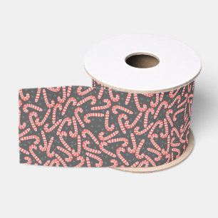 Lazo De Tela Gruesa Feliz Navidad Peppermint Candy Canes Snowflakes