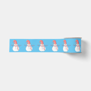 Lazo De Tela Gruesa Feliz Navidad Snowman Pattern