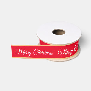 Lazo De Tela Gruesa Feliz Navidad y banda de caramelos rojo/oro