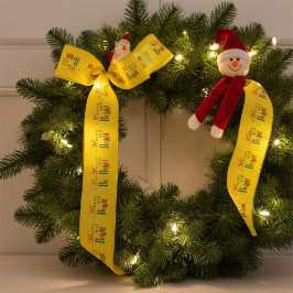 Lazo De Tela Gruesa Festive Merry and Bright Stripe on Old Gold