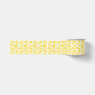 Lazo De Tela Gruesa Floral Amarillo