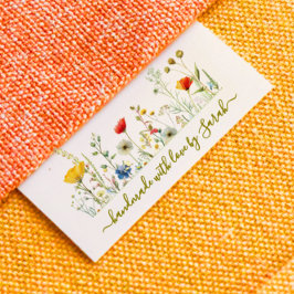 Lazo De Tela Gruesa Floral clothing label for handmade items