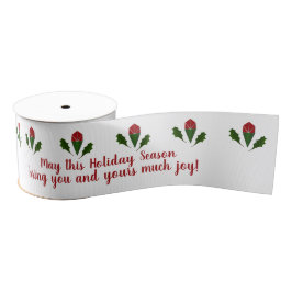 Lazo De Tela Gruesa Floral personalizada de Navidades elegantes rojos 