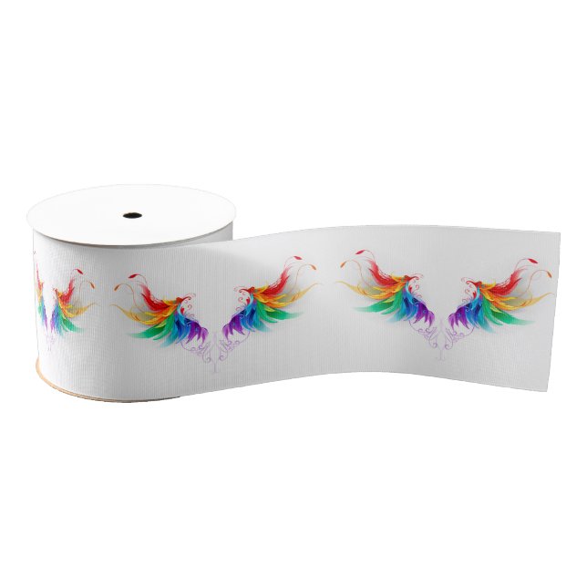 Lazo De Tela Gruesa Fluffy Rainbow Wings (Carrete)