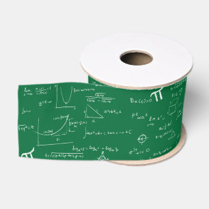 Lazo De Tela Gruesa Fórmulas y ecuaciones de matemáticas en verde y bl