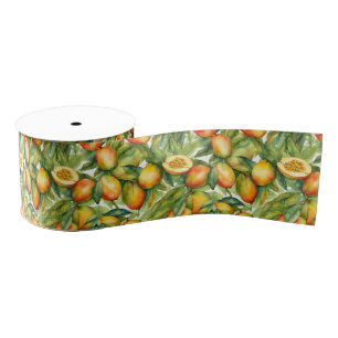 Lazo De Tela Gruesa Frutas y hojas de mango 