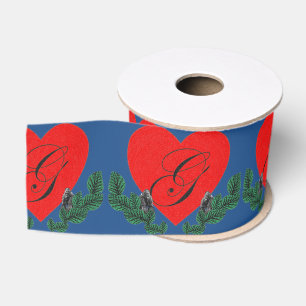 Lazo De Tela Gruesa G en un corazón (personalizable)