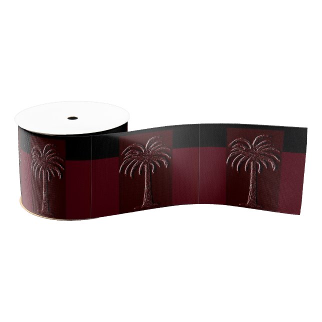 Lazo De Tela Gruesa Gamecock Palm Tree Wrapping Paper Design 1 (Carrete)