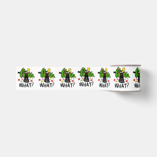 Lazo De Tela Gruesa Gato Negro Divertido Árbol de Navidad Alegre Santa