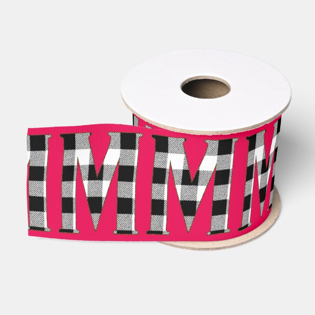 Lazo De Tela Gruesa Gingham Check M (Carrete)
