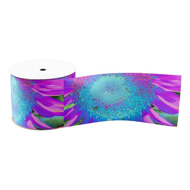 Lazo De Tela Gruesa Girasol morado rosa azul (Carrete)