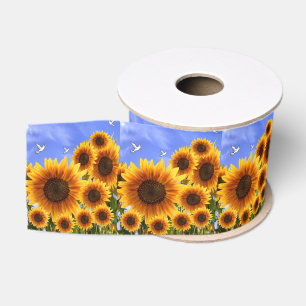 Lazo De Tela Gruesa girasoles decorativos de cinta