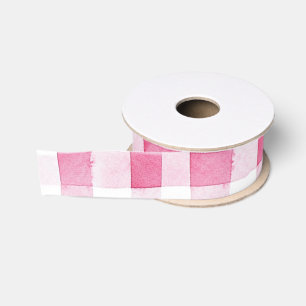 Lazo De Tela Gruesa Girly Pink Plaid Stripes Cumpleaños