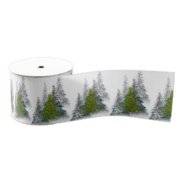 Lazo De Tela Gruesa Golden Forest Glow Christmas Ribbon 