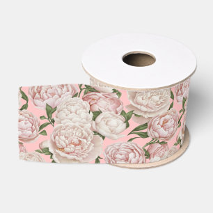 Lazo De Tela Gruesa Gracia de Peonía Arte Floral Elegante