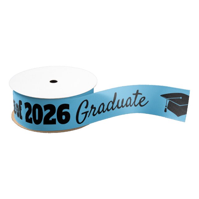 Lazo De Tela Gruesa Graduation Celebration Black Blue Hat Vector Art (Carrete)