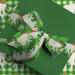 Lazo De Tela Gruesa Green Checkered White Elephant Christmas Party