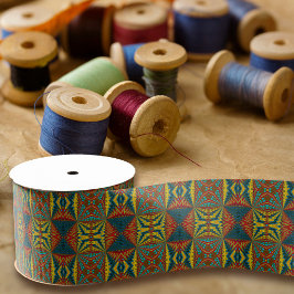 Lazo De Tela Gruesa Guay Blue Red Yellow Retro Geométrica Ethbal