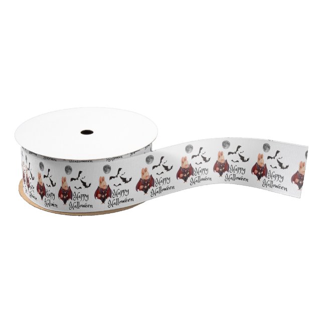 Lazo De Tela Gruesa Halloween Vampire Bunny Ribbon (Carrete)