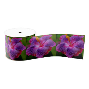 Lazo De Tela Gruesa Hibiscus Flower Ribbon