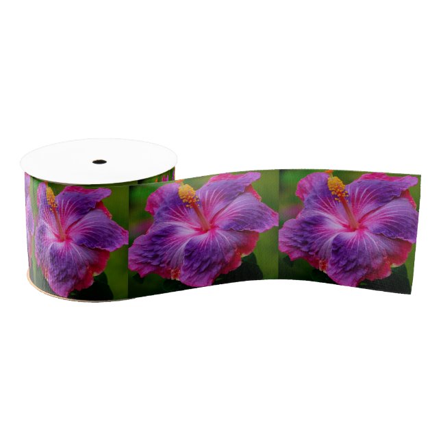 Lazo De Tela Gruesa Hibiscus Flower Ribbon (Carrete)
