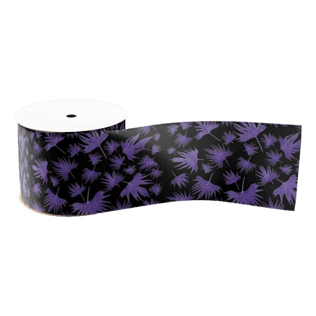 Lazo De Tela Gruesa Hojas moradas de vino canario (Carrete)