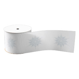 Lazo De Tela Gruesa Ice Blue Elegant Snowflake Navidades Regalo