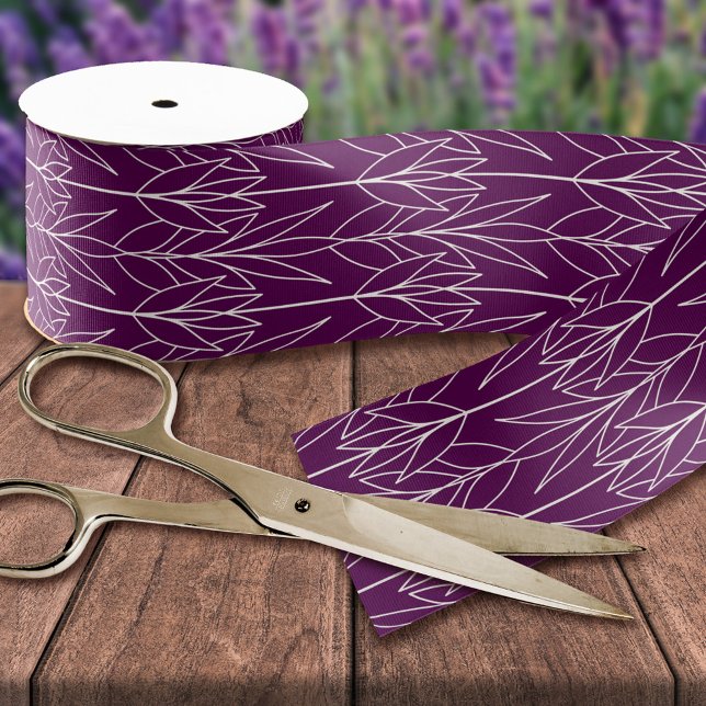 Lazo De Tela Gruesa Impresión de follaje elegante estilo Art Déco oscu (Subido por el creador)