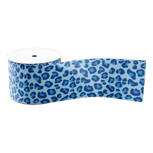 Lazo De Tela Gruesa Impresión de leopardo en color claro a azul oscur