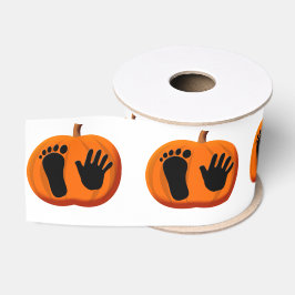 Lazo De Tela Gruesa Impresiones de calabaza para bebés de Halloween