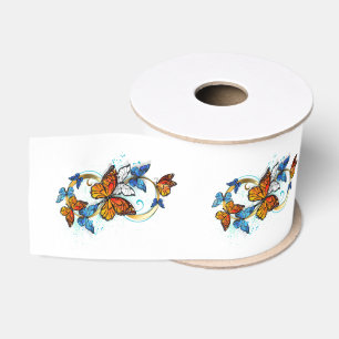 Lazo De Tela Gruesa Infinidad de Mariposas Monarca