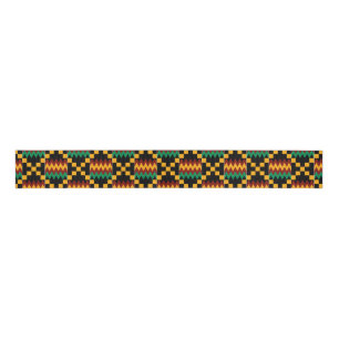 Lazo De Tela Gruesa Kente amarillo, verde, rojo, negro