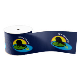 Lazo De Tela Gruesa Kiwi Bird & New Zealand Wraping / azul