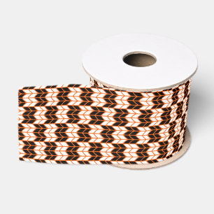 Lazo De Tela Gruesa KNIT DE COMPROBACIÓN DEL NARANJA NEGRO 3" Cinta de