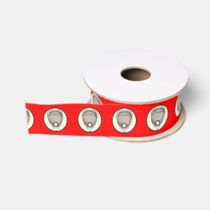 Lazo De Tela Gruesa Lacrosse Goalie Red Satin Ribbon