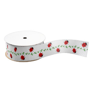 Lazo De Tela Gruesa Ladybug y Vine Ribbon