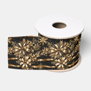 Lazo De Tela Gruesa Lazos de Navidad elegantes en negro y dorado