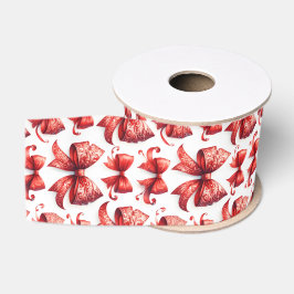 Lazo De Tela Gruesa Lazos Navideños Rojos