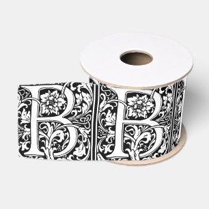 Lazo De Tela Gruesa Letra floral vintage elegante B monograma