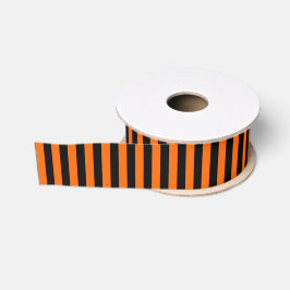 Lazo De Tela Gruesa Listón de Halloween negro/naranja rayado