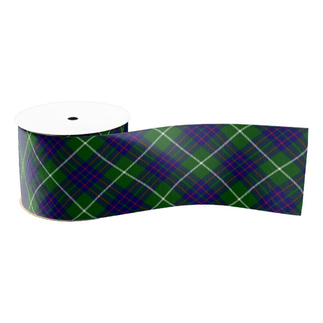 Lazo De Tela Gruesa MacIntyre tartan blue plaid (Carrete)